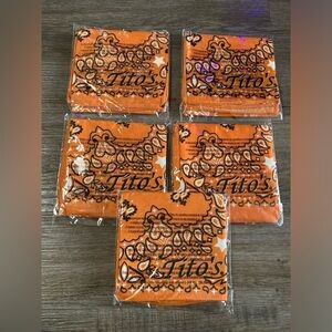 Lot of 5 Tito’s Vodka bandanas orange Austin Texas